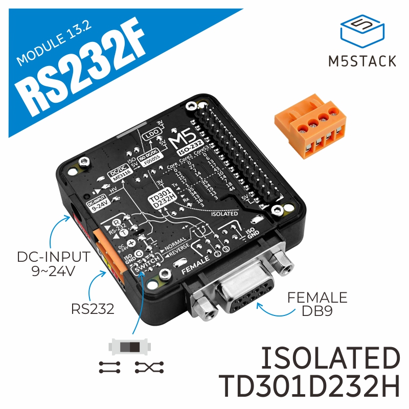 M5Stack - M5Stack 공식 RS232 모듈 13.2, DB9