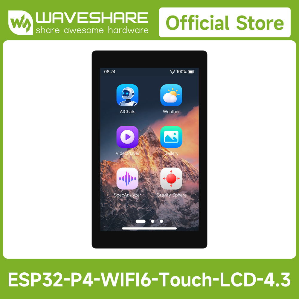 Waveshare Esp32 - Waveshare ESP32-P4-WIFI6 4.3인치 개발 보드, 480