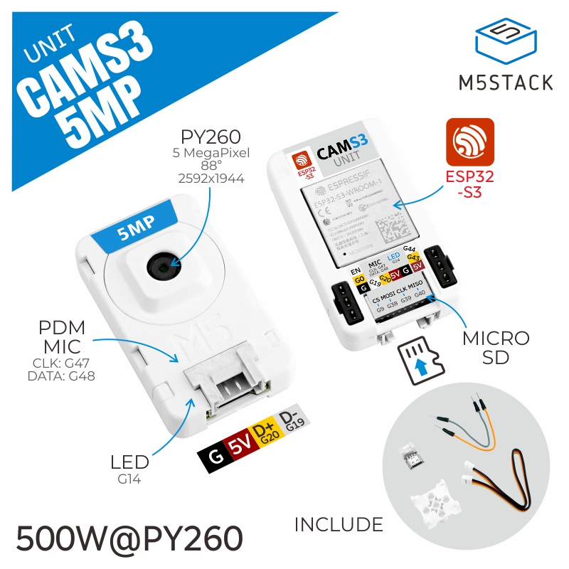 M5Stack 공식 유닛 CamS3 Wi-Fi 카메라  - M5Stack Core2 리뷰 및 가격